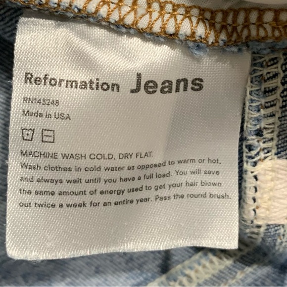 Reformation Jeans Womens Size 26 High & Skinny In Darwin Wash Organic cotton - Picture 13 of 16